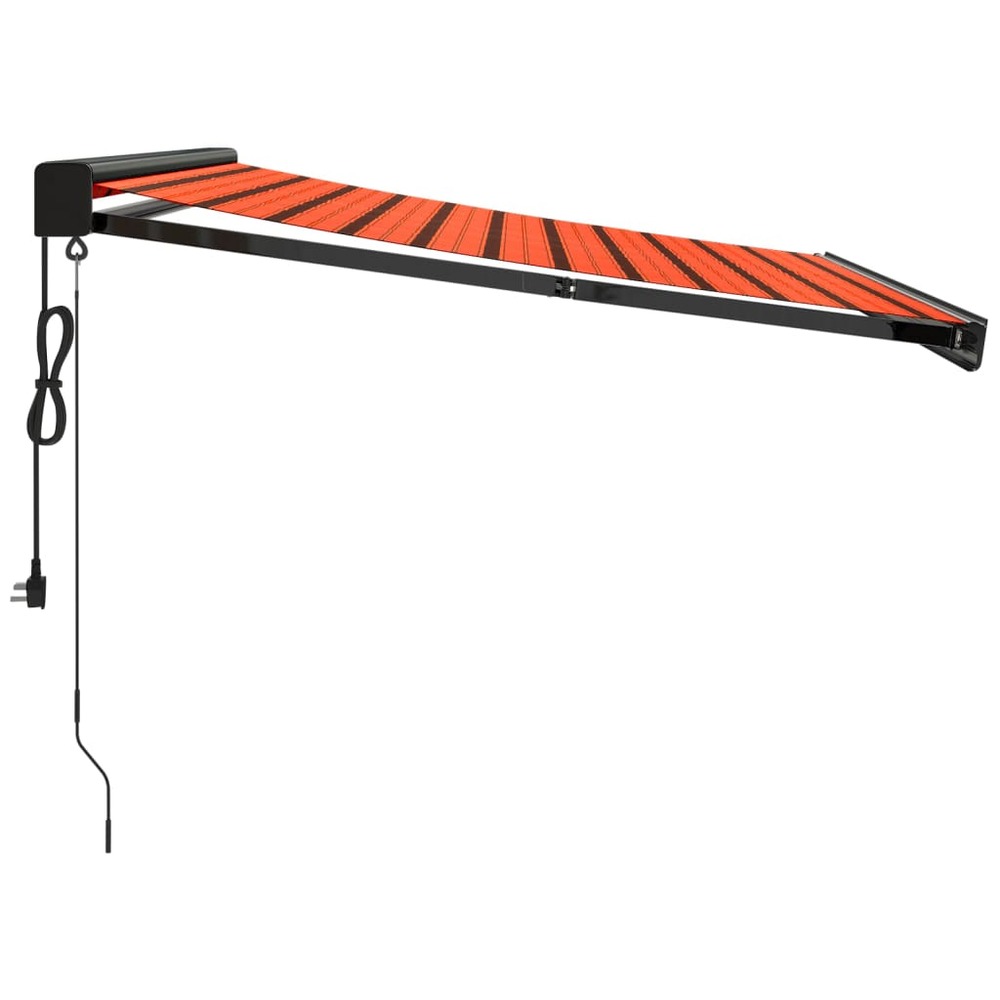 Auvent rétractable orange et marron 3x2,5 m tissu et aluminium