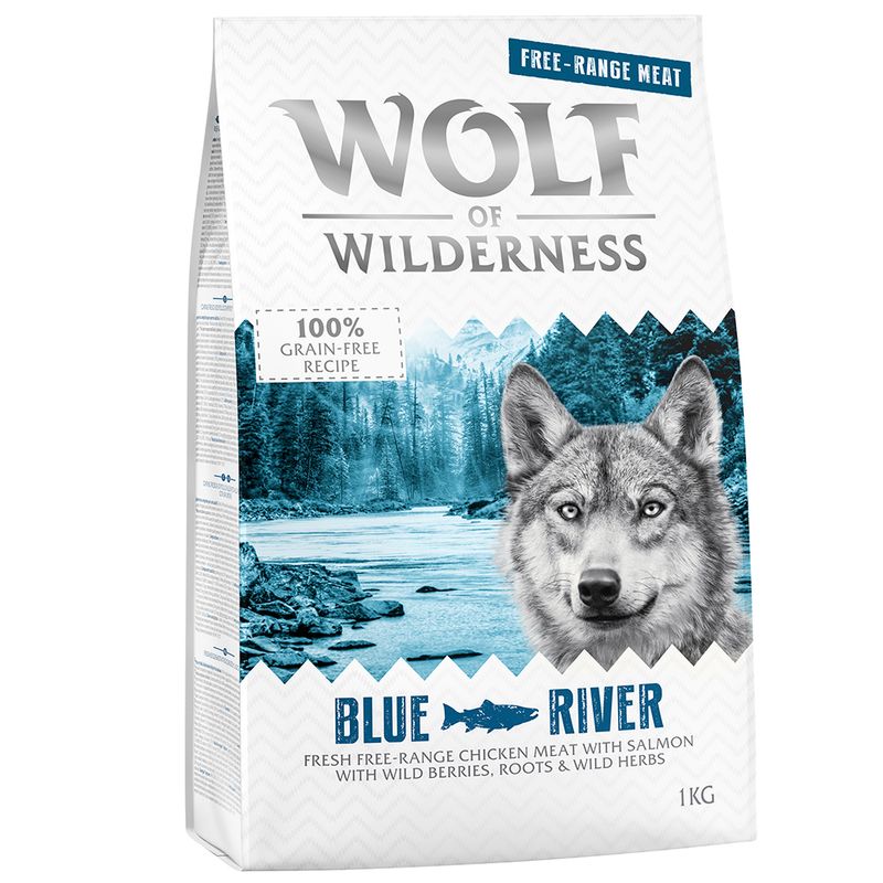 Wolf of Wilderness Adult Blue River poulet élevé en liberté, saumon
