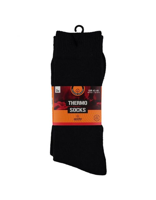 Apollo Thermosokken 3-Pack - Sokken - Zwart 3 paar 3-Pack 43\/46