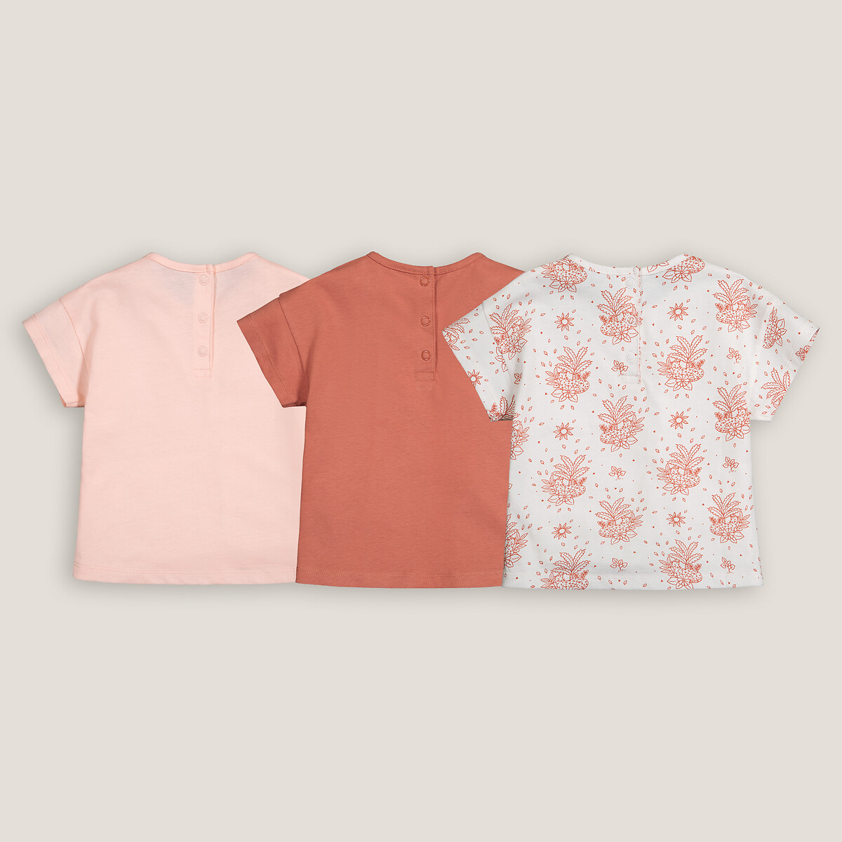 COLEÇÃO LA REDOUTE<br>Conjunto de 3 camisetas estampadas de gola redonda