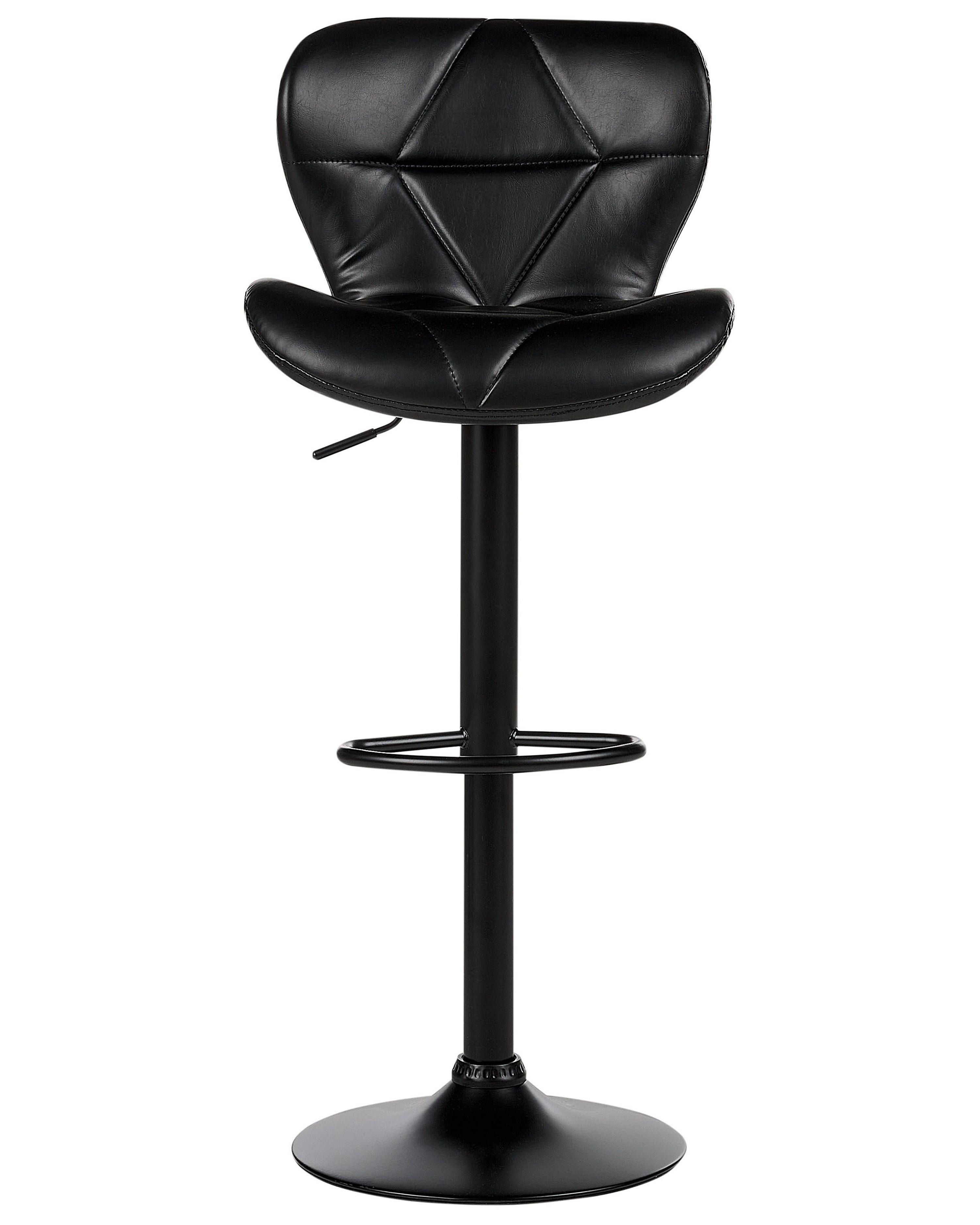 Set van 2 barstoelen VALETTA Kunstleer draaibaar Zwart