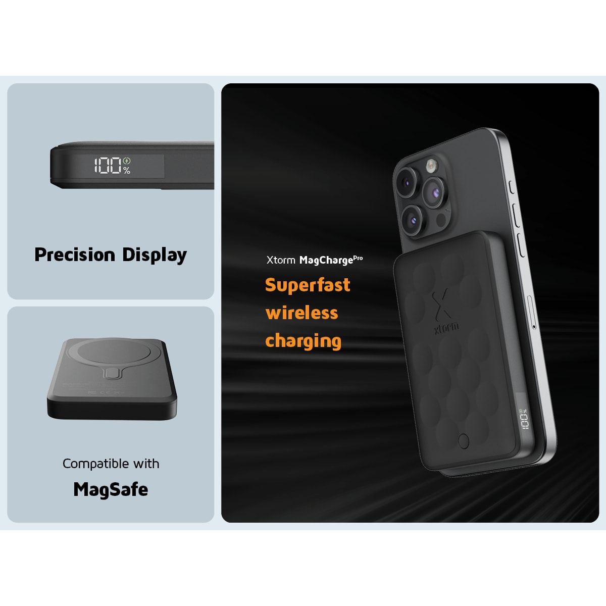 Xtorm FS5W051 Magnetic trådløs powerbank (midnattsort)