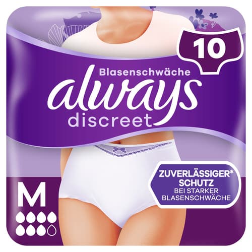 Always Discreet Inkontinenz-Höschen Für Frauen, M, 10 Stück