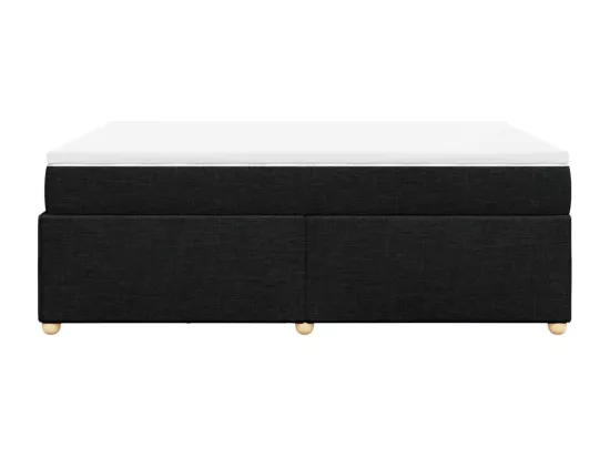 Sommier à lattes de lit avec matelas Noir 160x200 cm Tissu