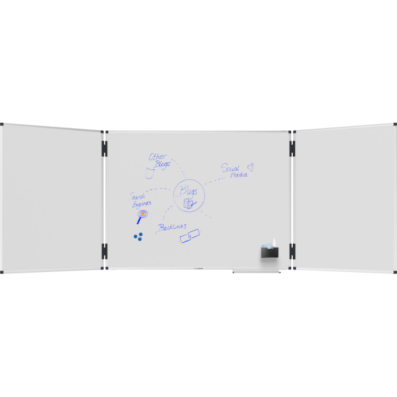 Tableau blanc triptyque émaillé UNITE PLUS 90x120cm - Legamaster