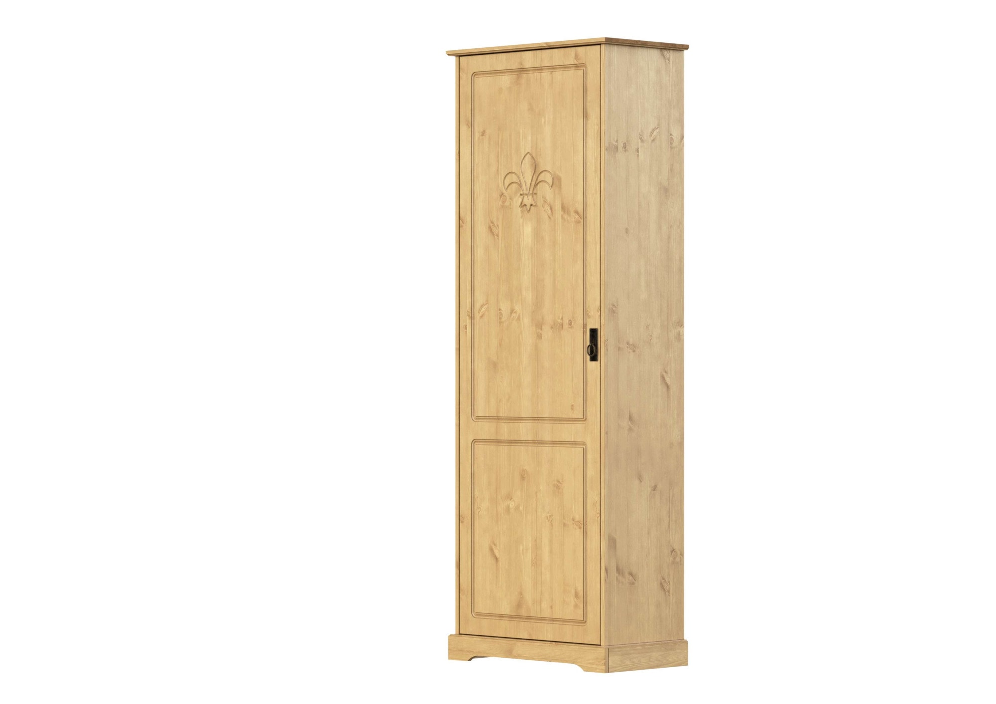 Home affaire Garderobenschrank »Lille Mehrzweckschrank Breite/Höhe: 67/187 cm« aus massiver Kiefer, mit schöner Lilien-Fräsung, Jugendstil-Griffe