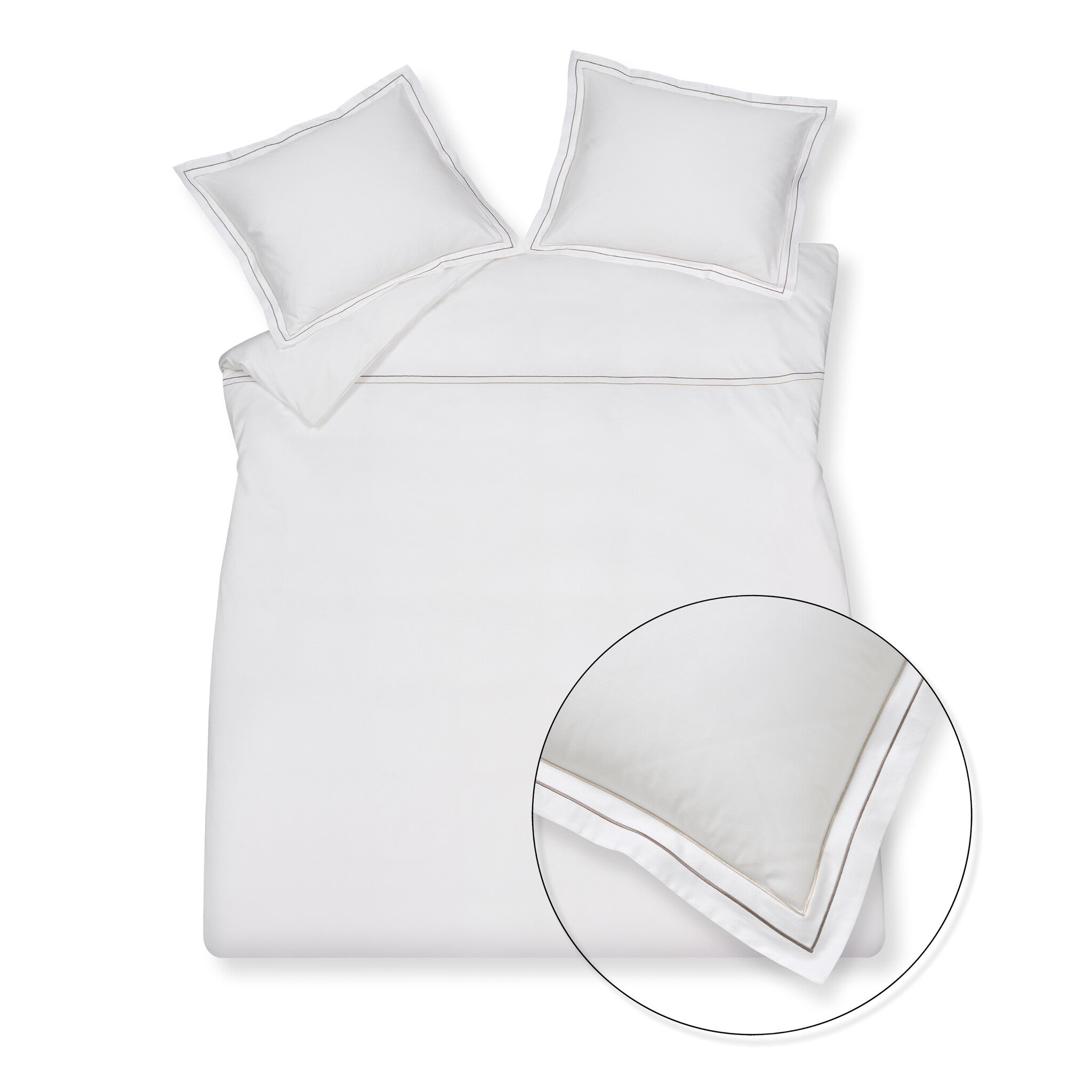 Dekbedovertrek Purity Napels Sand | 140 x 200|220 cm | Wit