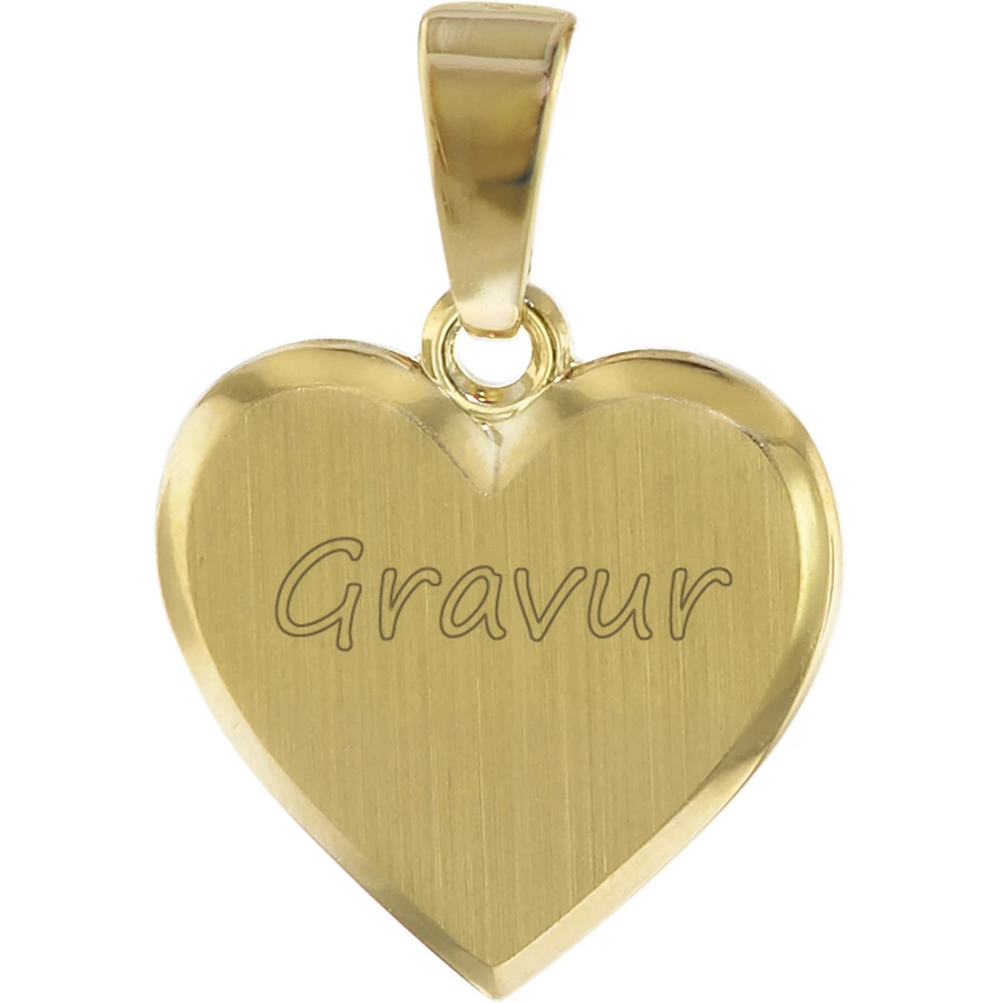 trendor Kinder Gravur-Anhänger Gold 3338 K Herz mit Namen gold
