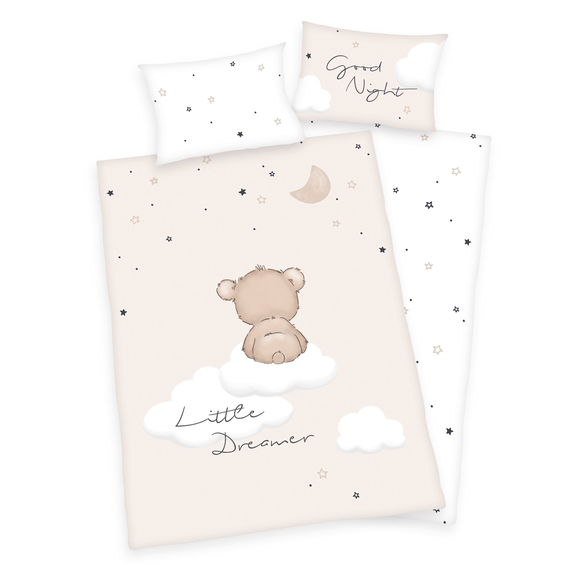 baby best Renforcé-Babybettwäsche LITTLE DREAMER 100 x 135 cm weiß/beige