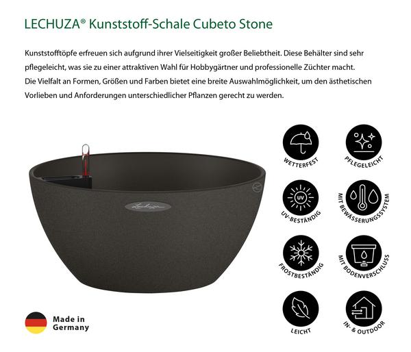 LECHUZA® Kunststoff-Schale 'Cubeto Stone',