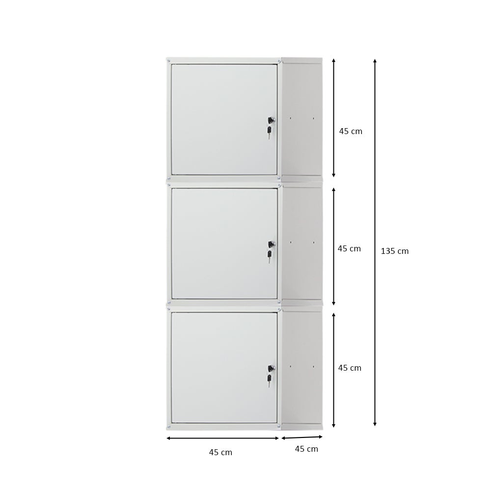 PROREGAL Mega Deal 3x locker cubes Cubic XL HxBxD 45 x 45 x 45 cm grijs