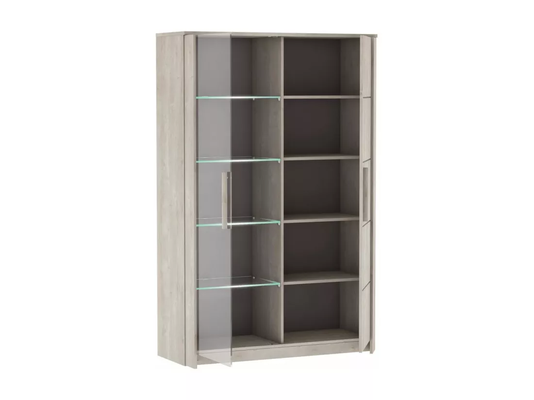 Vaisselier 2 Portes Décor Chêne L114 x H175,8 cm - Antibes
