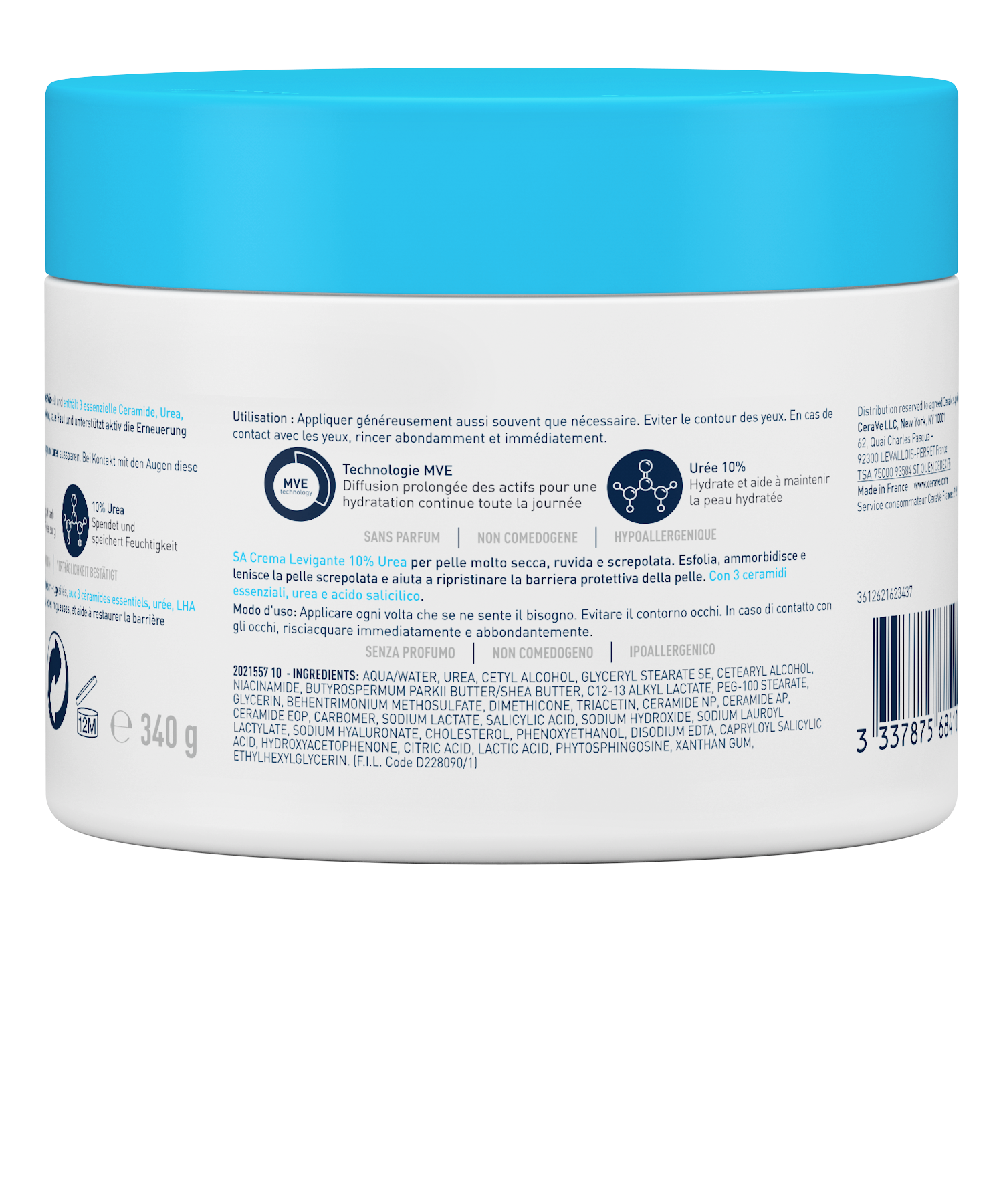 CERAVE SA Glättende Feuchtigkeitscreme<br>340 g, Topf, Creme