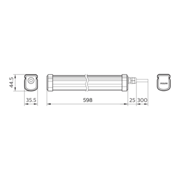 Philips ProjectLine LED TL-lamp 60 cm grijs 1550lm 3000K warm wit