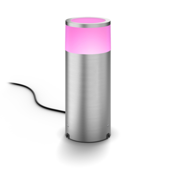 Philips Hue sokkellamp Calla RVS - wit en gekleurd licht 8W - laag