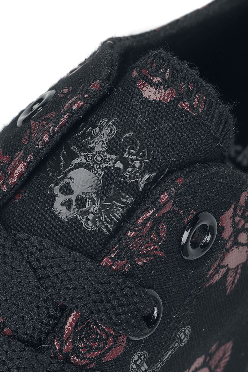 Baskets Basses Plateformes Avec Imprimés Croix & Roses | Rock Rebel by EMP Baskets