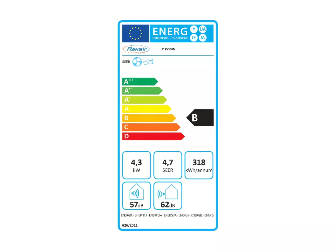 Climatiseur mobile split C15000N - 4.3 kW - Rexair France