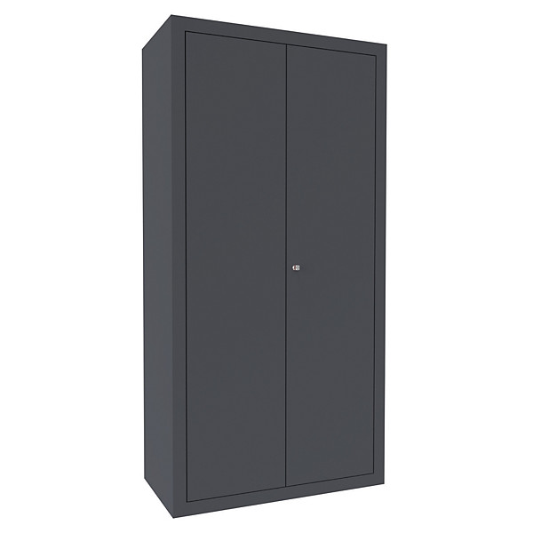 Armoire haute 4 tablettes, coloris anthracite