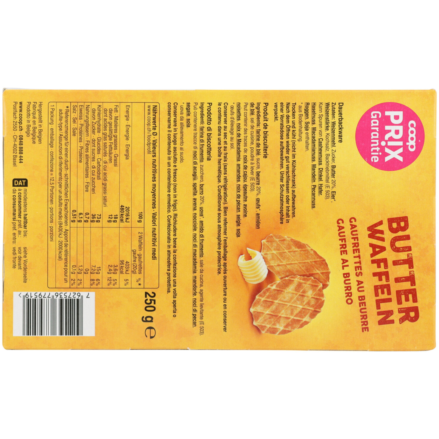 Prix Garantie Butterwaffeln