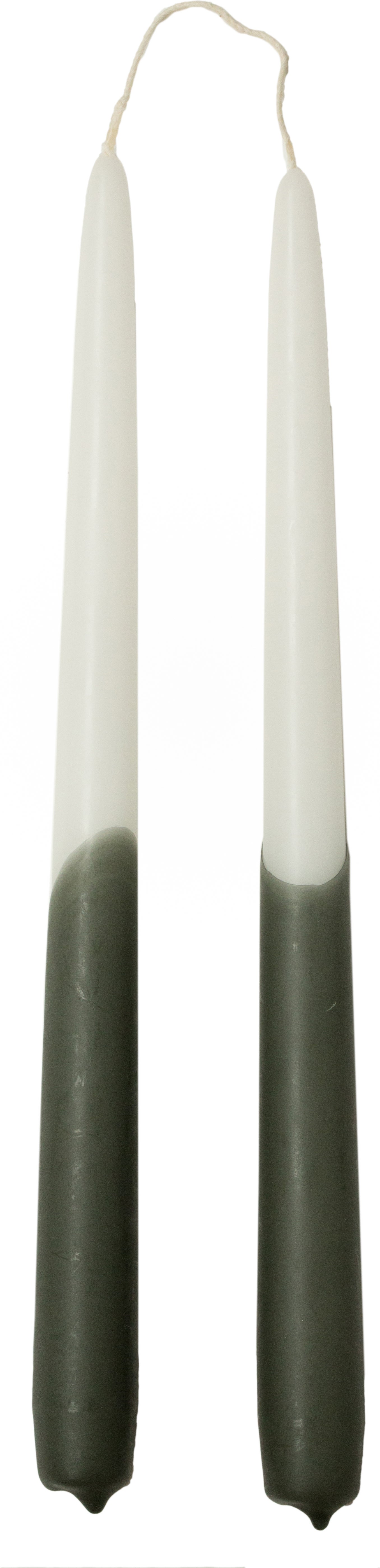 Rustik Lys dinerkaars Tweeling wit / zwart 8 uur D 2,2 H 29 cm 2 stuks