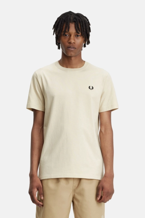 Tee shirt fred perry crew neck v54 oatmeal / black