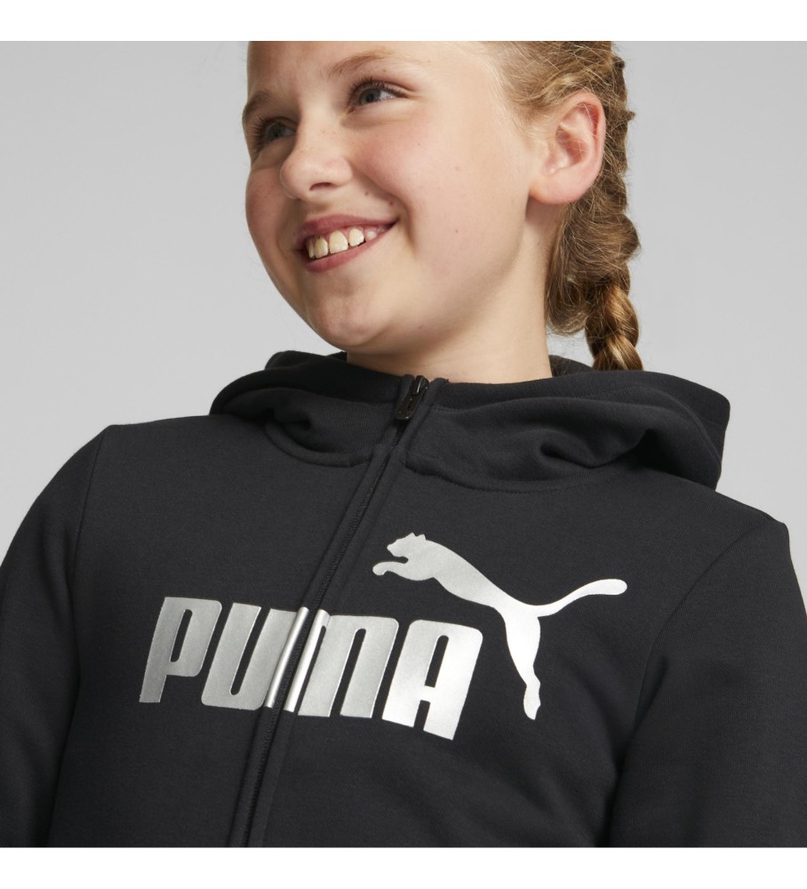 Moletom Puma Essential Logo com zíper, preto