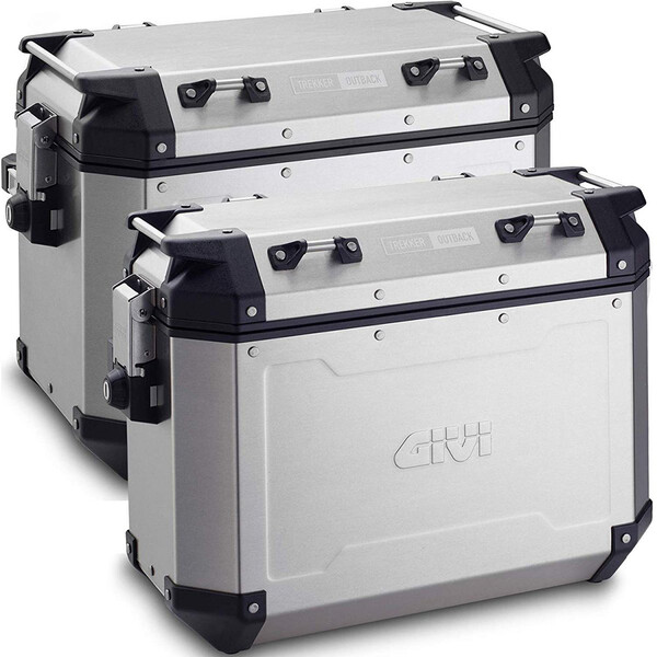 Givi - Paire de valises latérales Trekker Outback Evo 48 gauche + Trekker Outback Evo 37 droit Aluminium