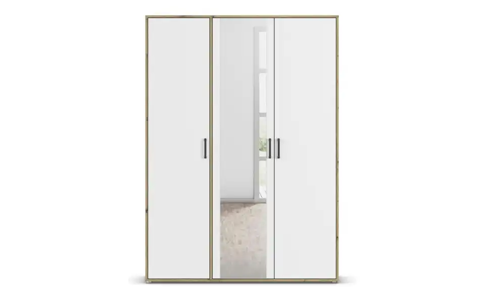 Drehtürenschrank Absetzung: Eiche Artisan 140 cm 3 Stück