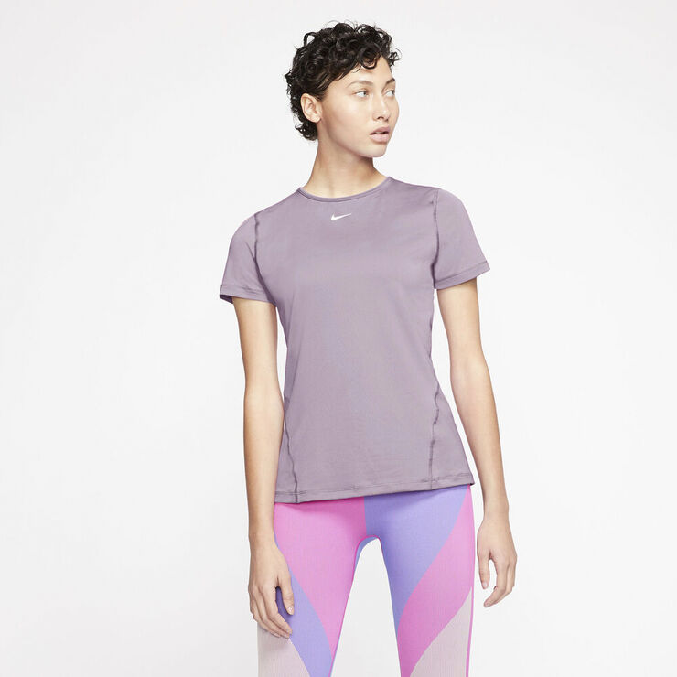 Nike Pro Mesh T Shirt Lilla
