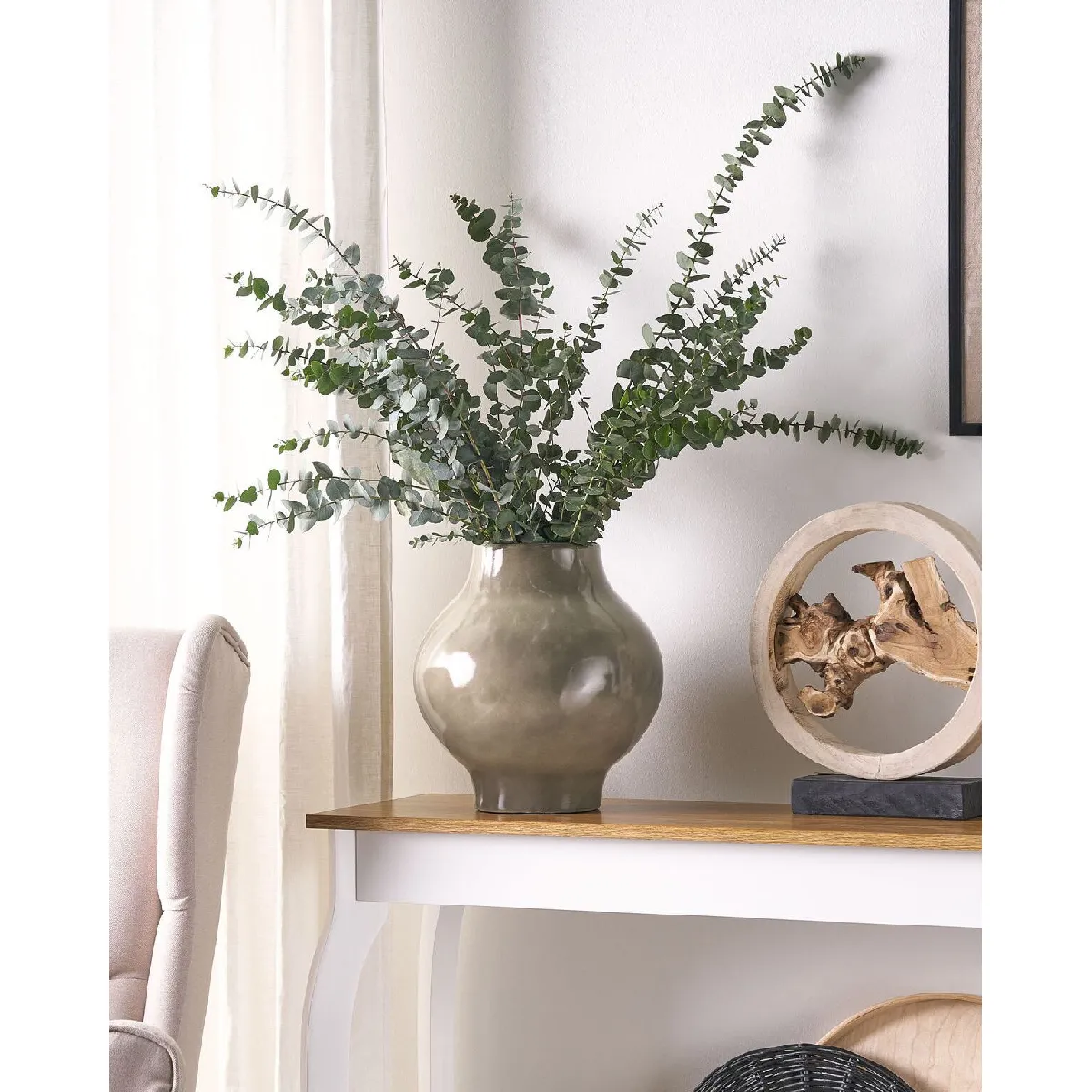 Beliani Vase Magan Céramique - Taupe