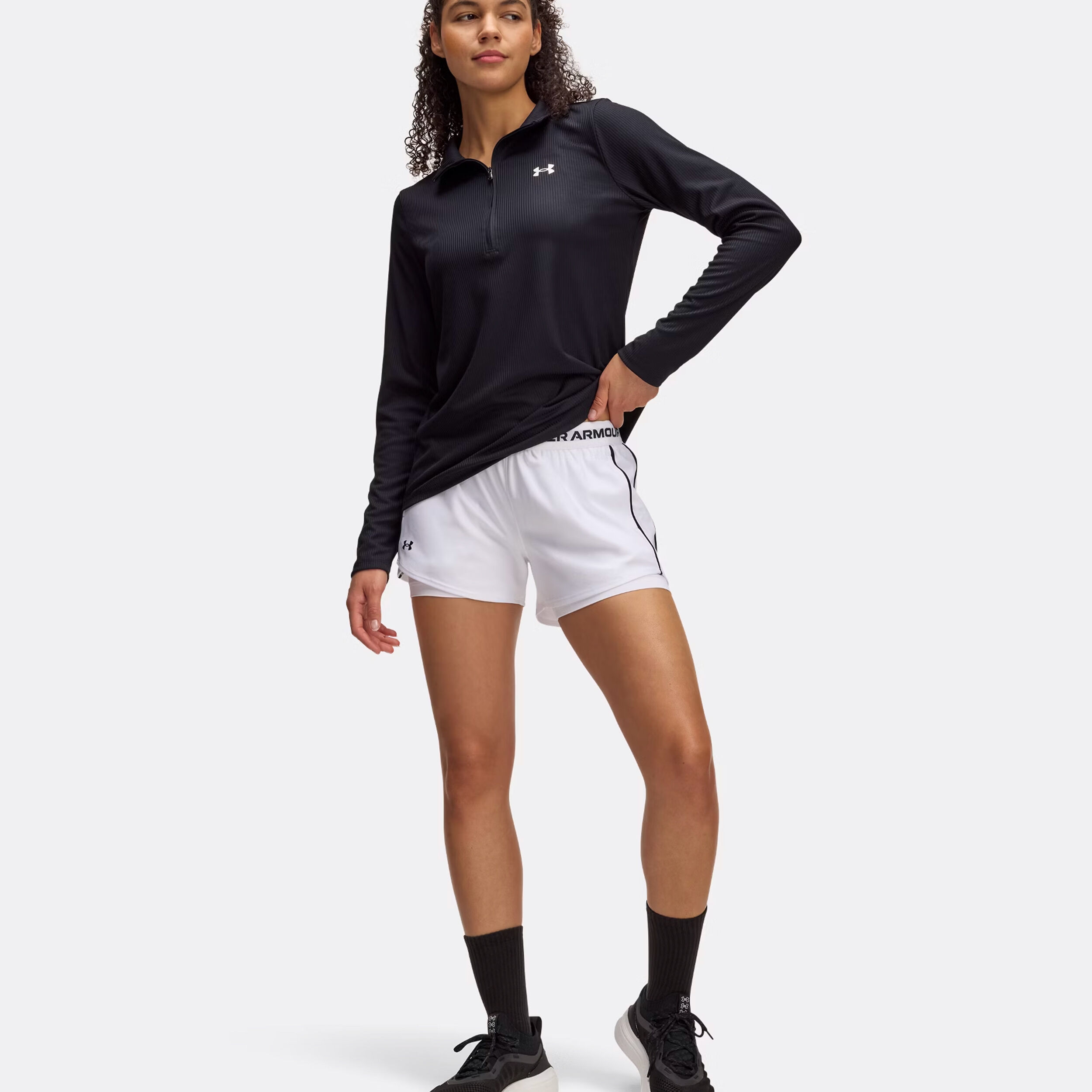 Under Armour Tech Play Up 2in1 Short Avec Poche-balles Femmes - Blanc