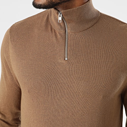 Pull Col Montant Zippé Emil Camel