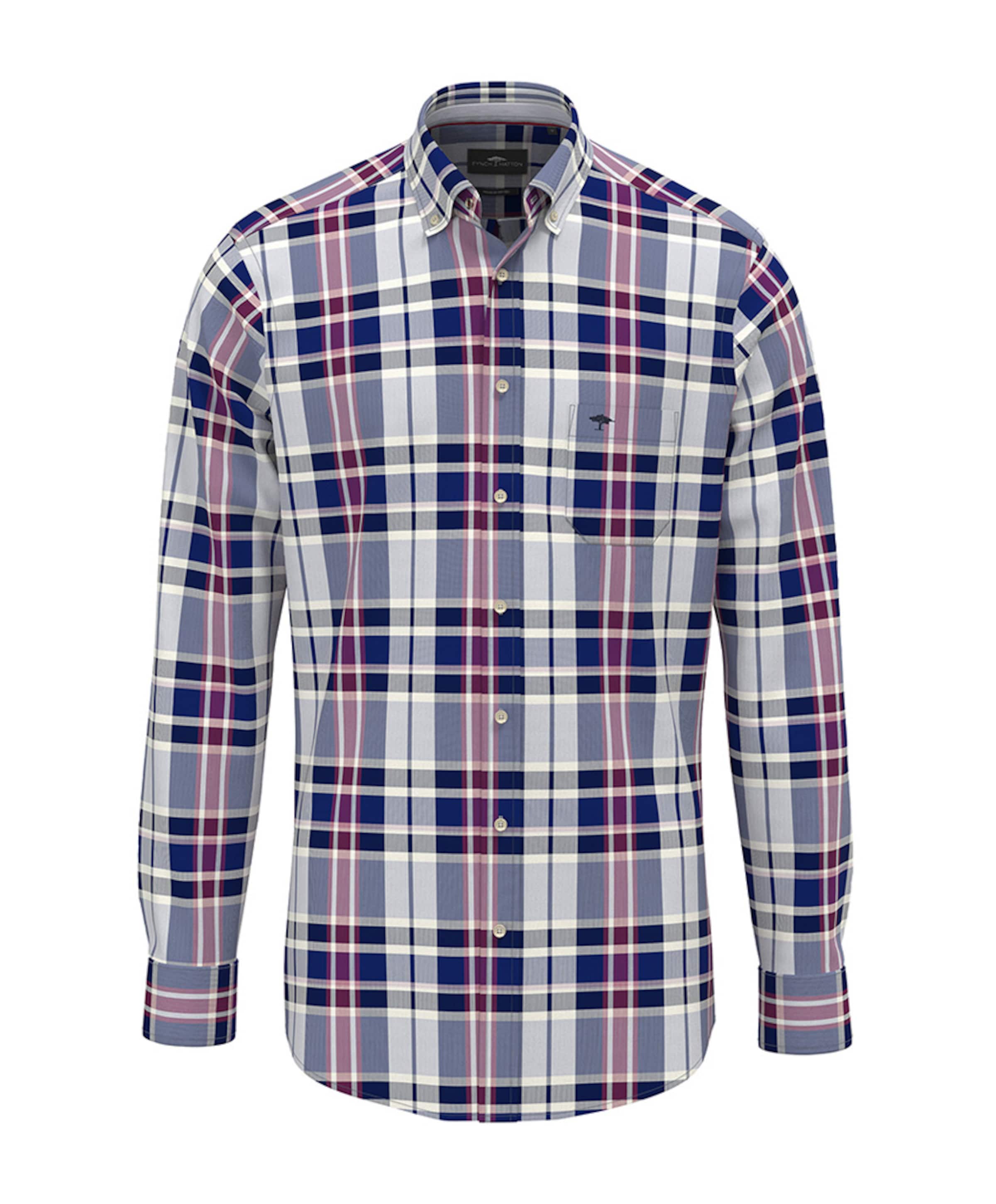 Fynch-Hatton Heren overhemd lange mouw blauw