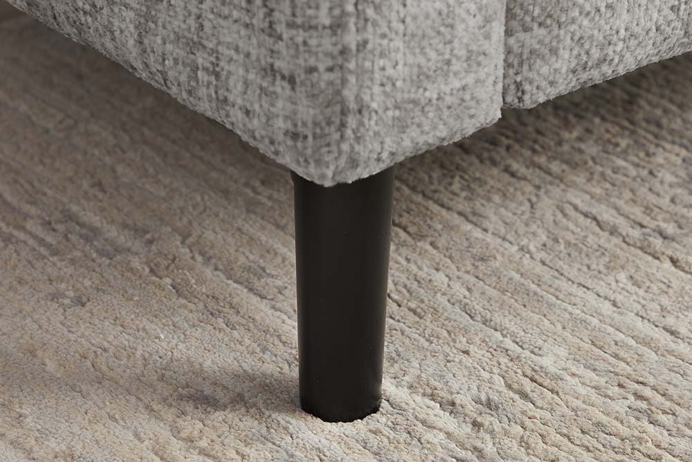 Modernes Ecksofa STOCKHOLM 220cm grau cozy Veloursstrickstoff Federkern 3-Sitzer-Sofa