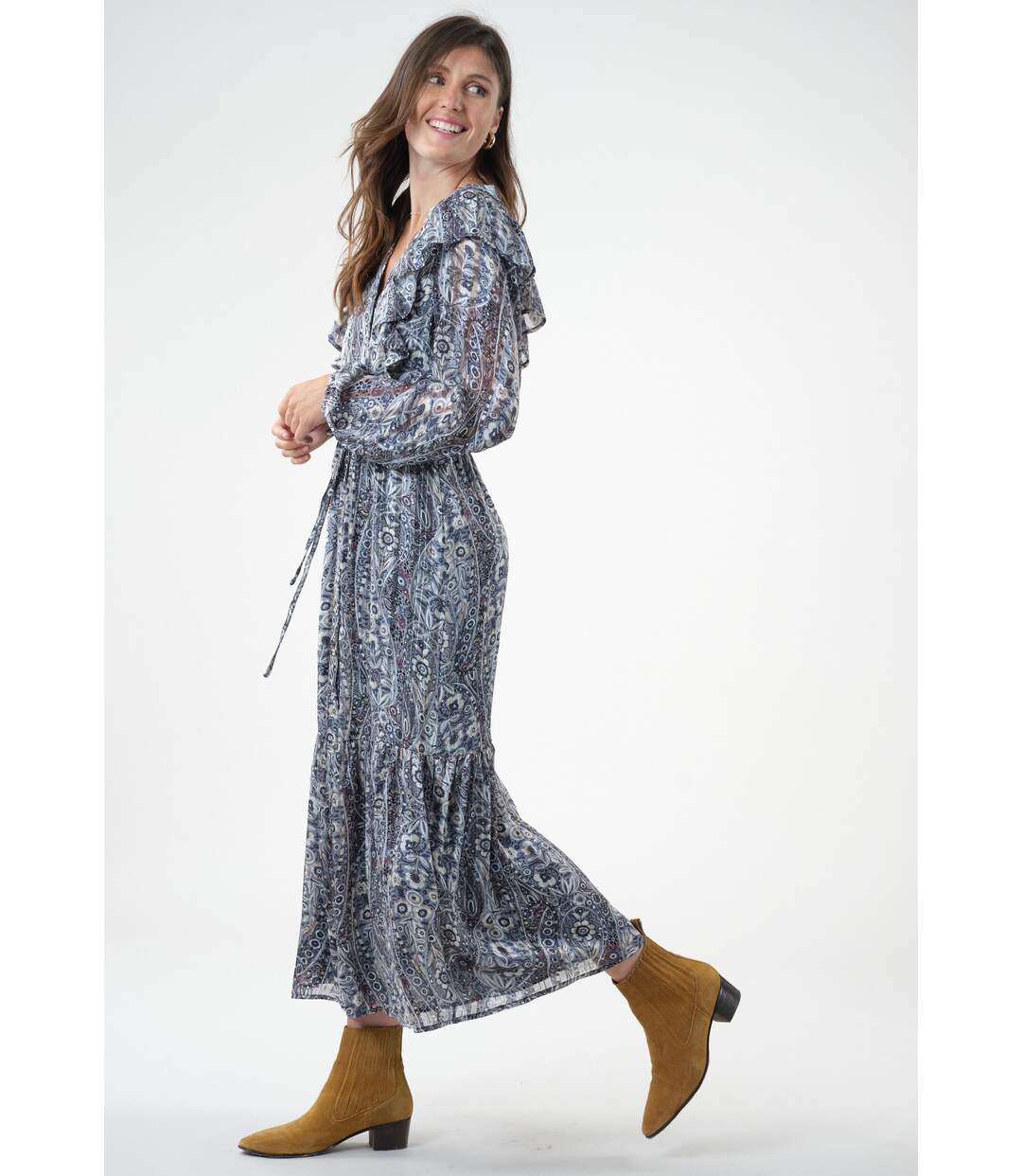 Robe longue à motif LISANDRE