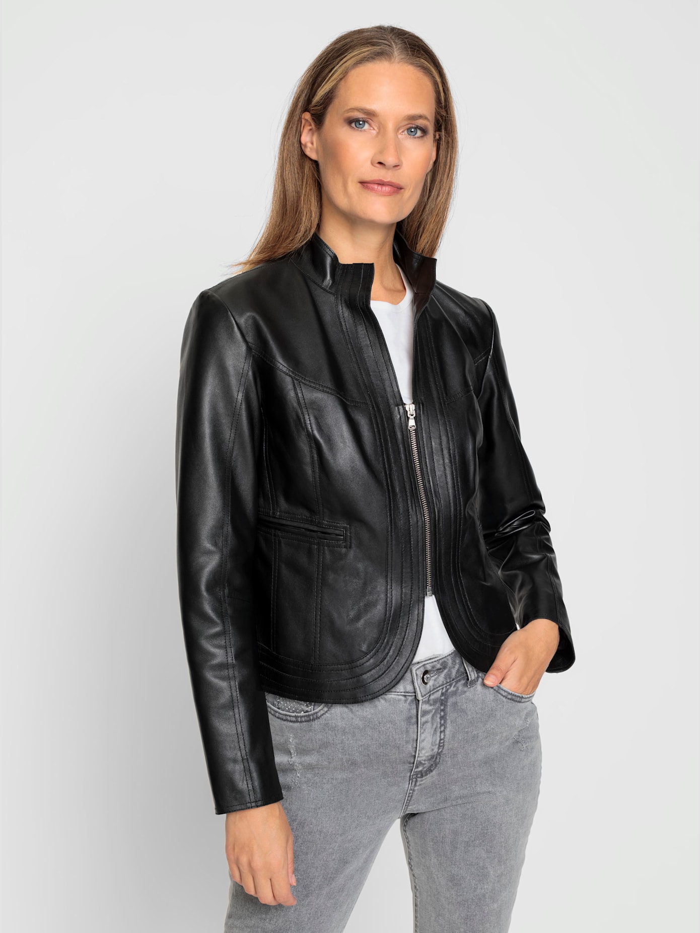 Veste en cuir cuir agneau nappa doux