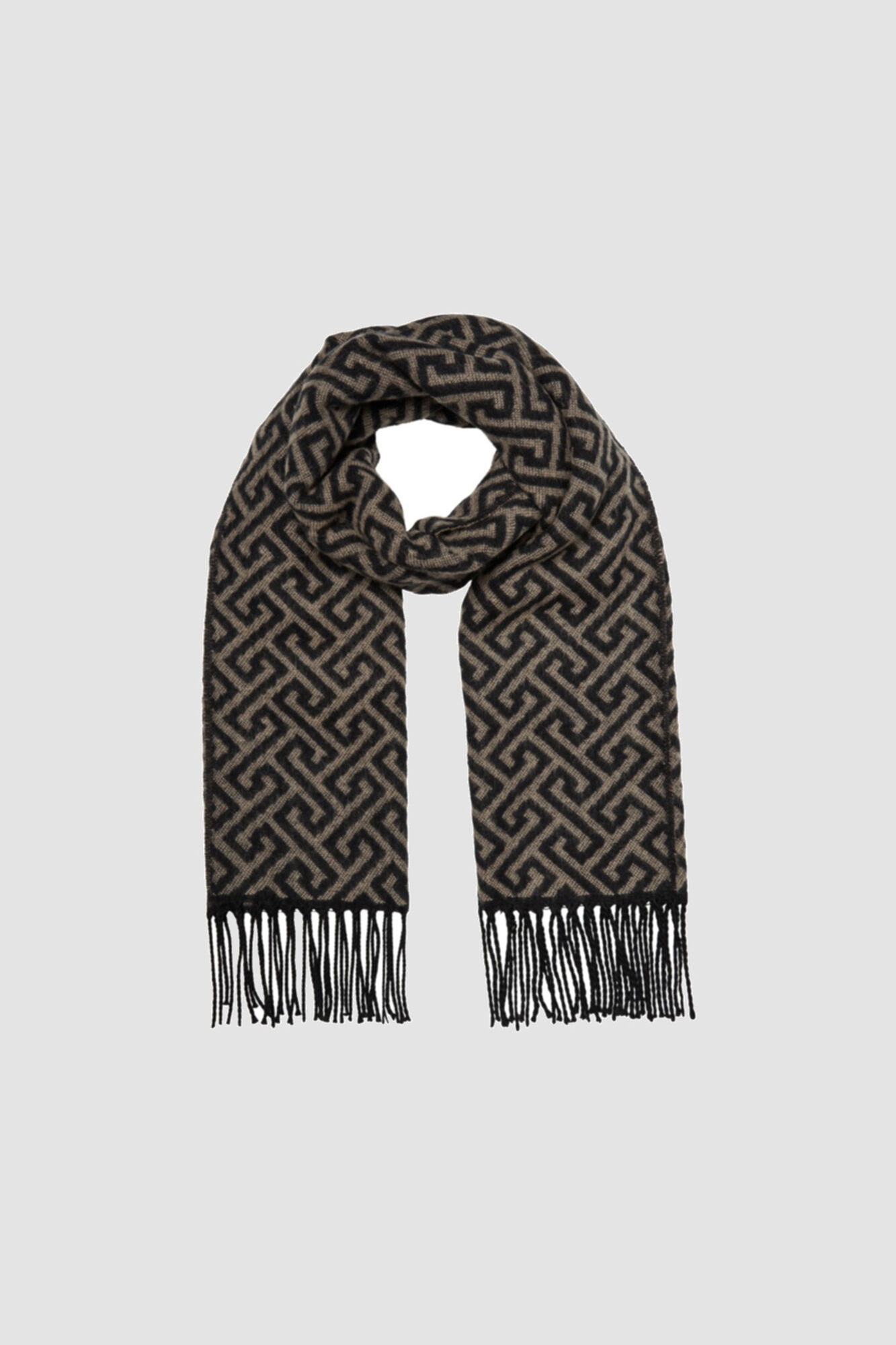 Lenço estampado com flocos - Preto
