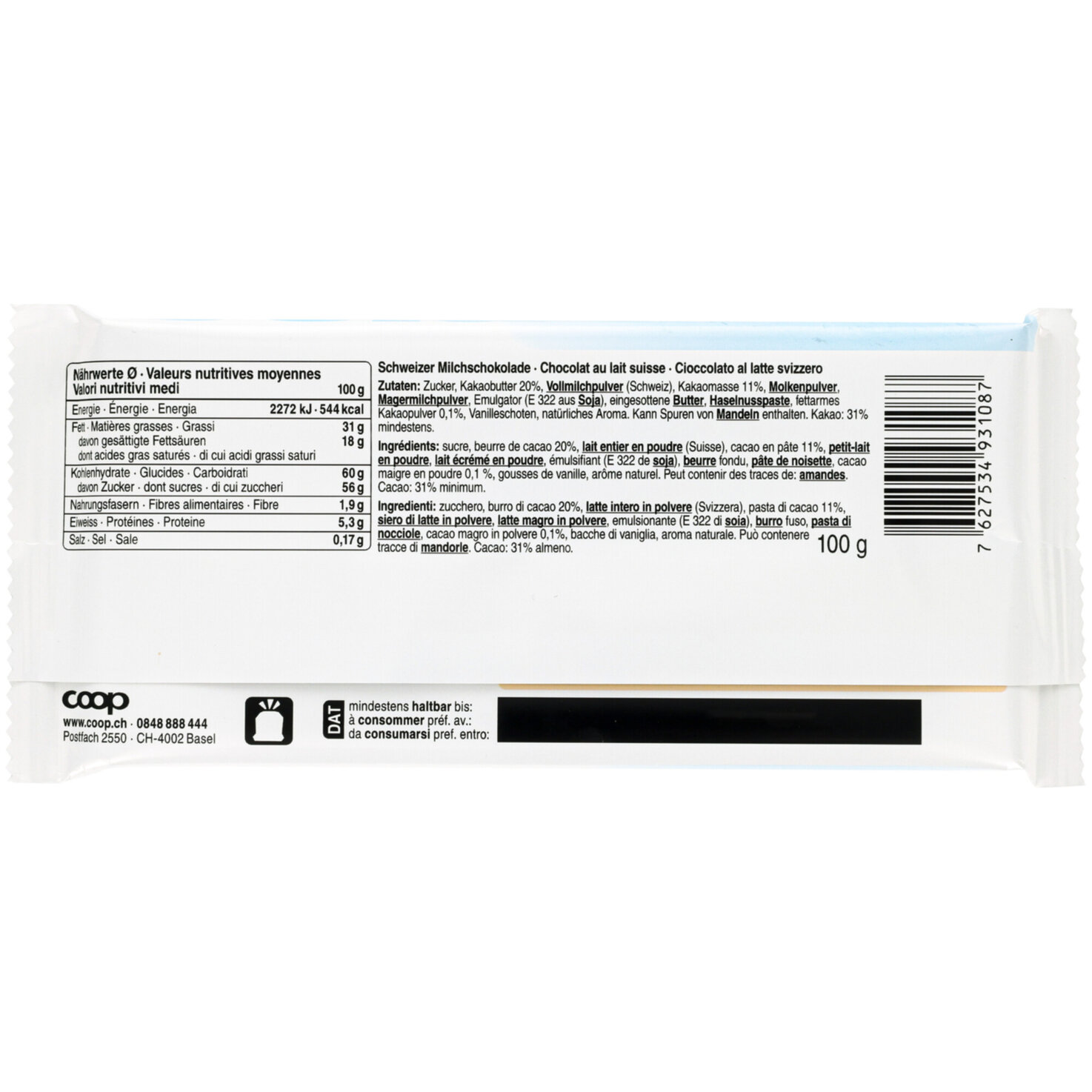 Prix Garantie Fairtrade Tafelschokolade Milch