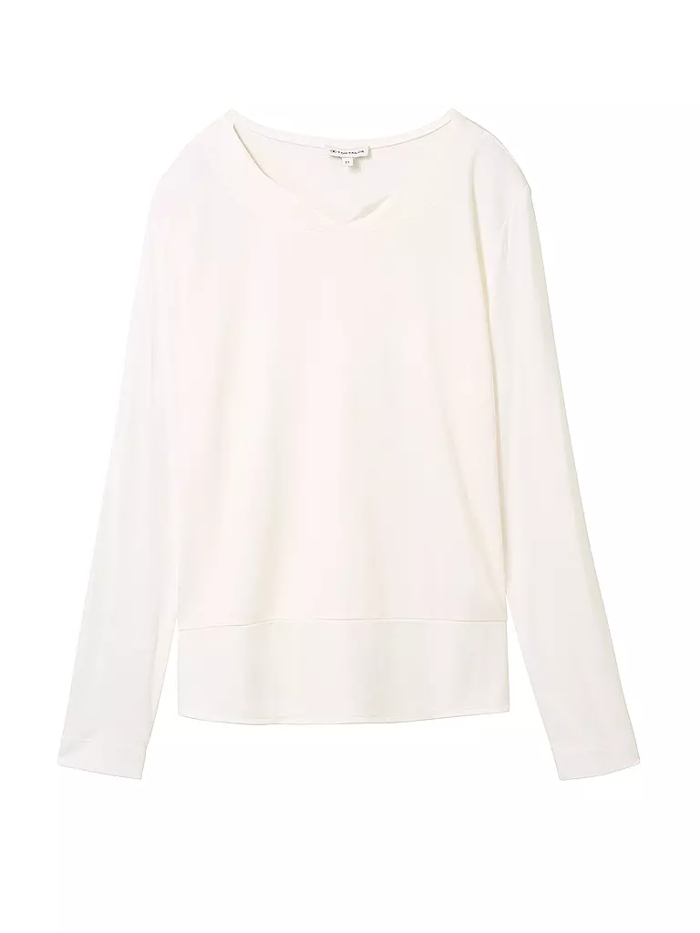 TOM TAILOR Langarmshirt weiss