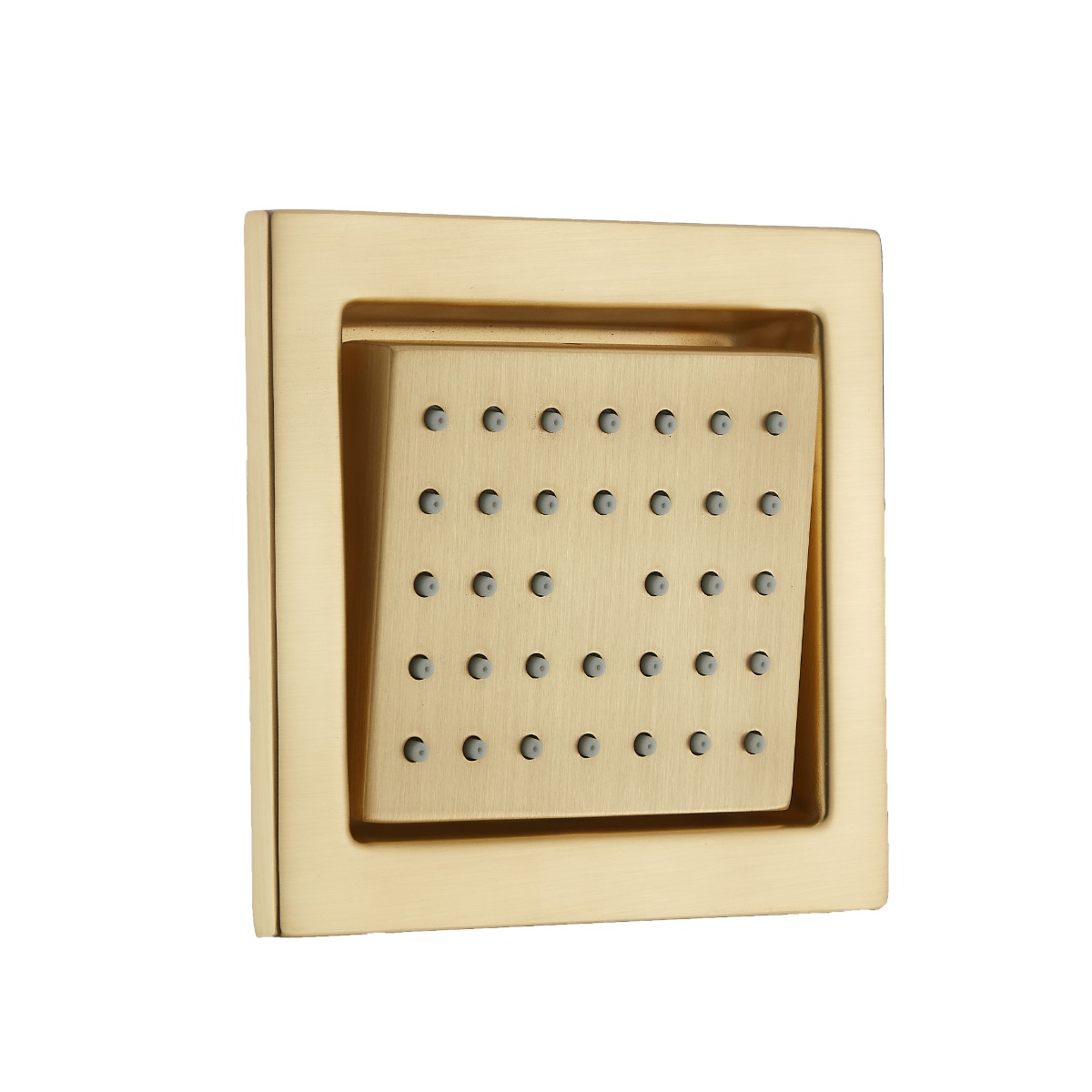 Saniclear Brass inbouw massage jet vierkant geborsteld messing - mat goud