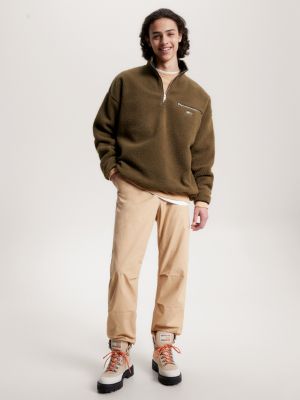 Moletom essencial tonal com zíper até a metade em sherpa