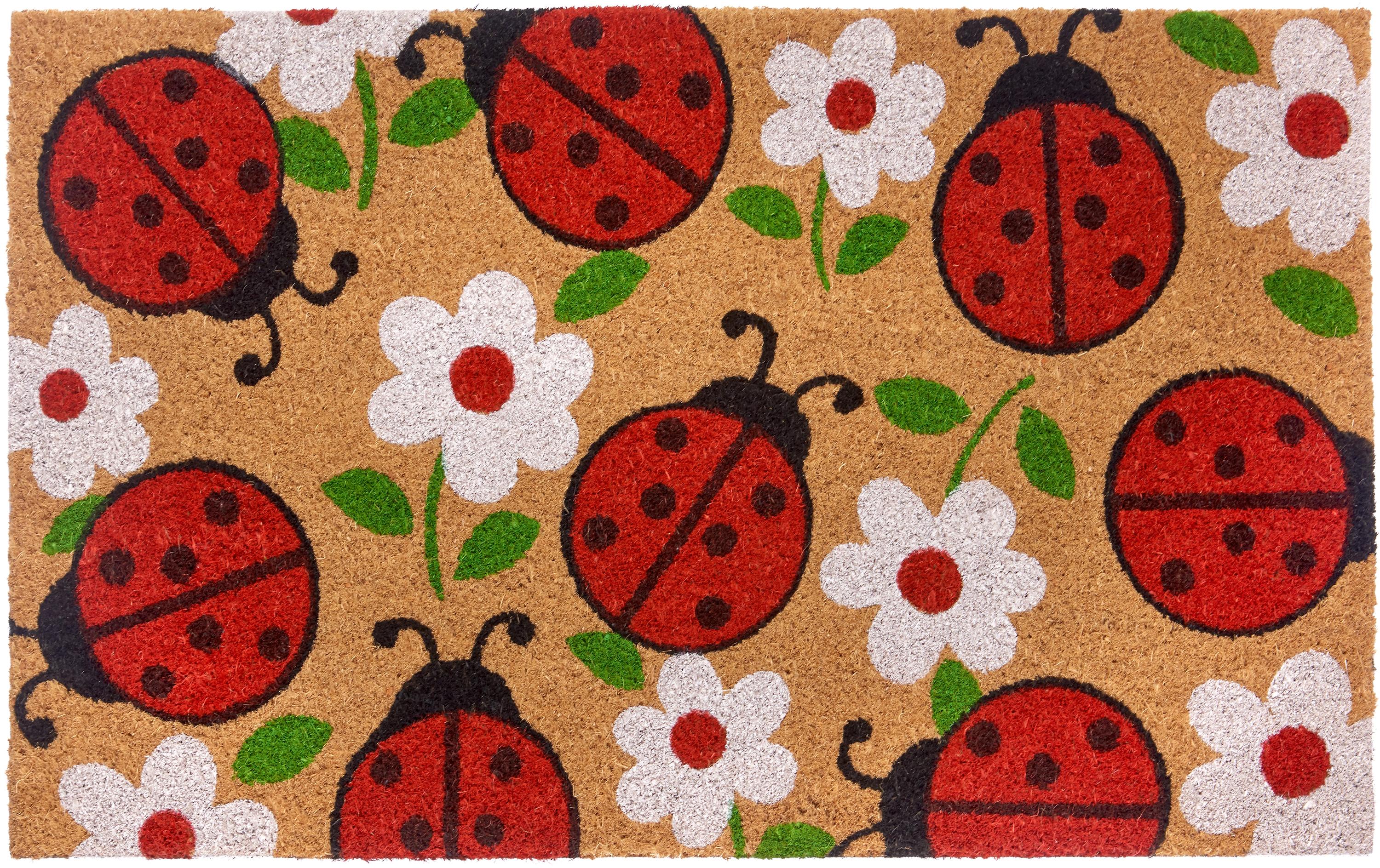 Fussmatte Marienkäfer 45 cm x 75 cm, Braun/RotRutschfeste Türmatte
