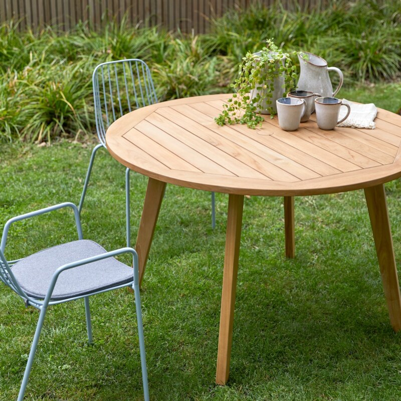Table de jardin Mila en teck massif Ø 120 cm