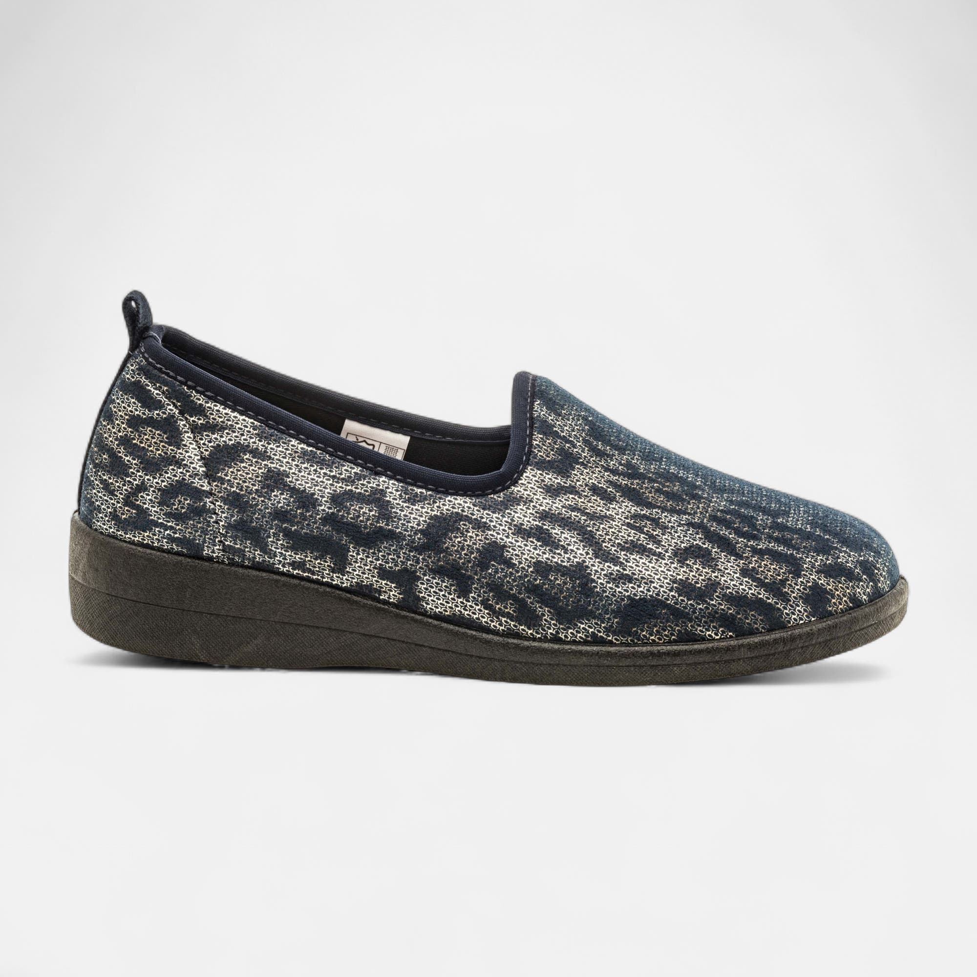 Pantoufles pieds sensibles Femme bleu marine