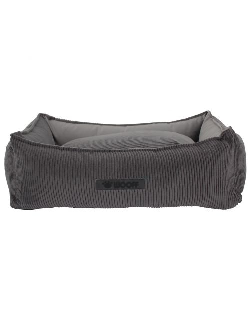Wooff Cocoon Rib Velours Antraciet - Hondenmand