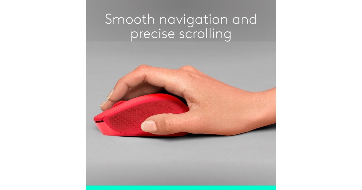 LogitechM330 SILENT PLUS muis  (Rood, 1000 dpi)