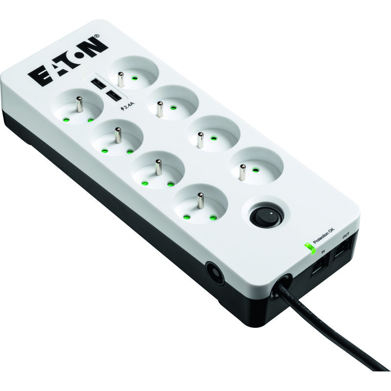 Prises de protection Eaton Protection Box 8 USB Tel@+TV FR