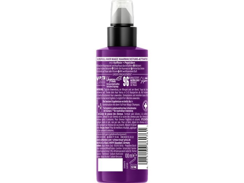 Schwarzkopf GLISS Serum Wachstums-Activator Full Hair Magic Haarserum mit Koffein und Peptiden für kraftloses, brüchiges Haar