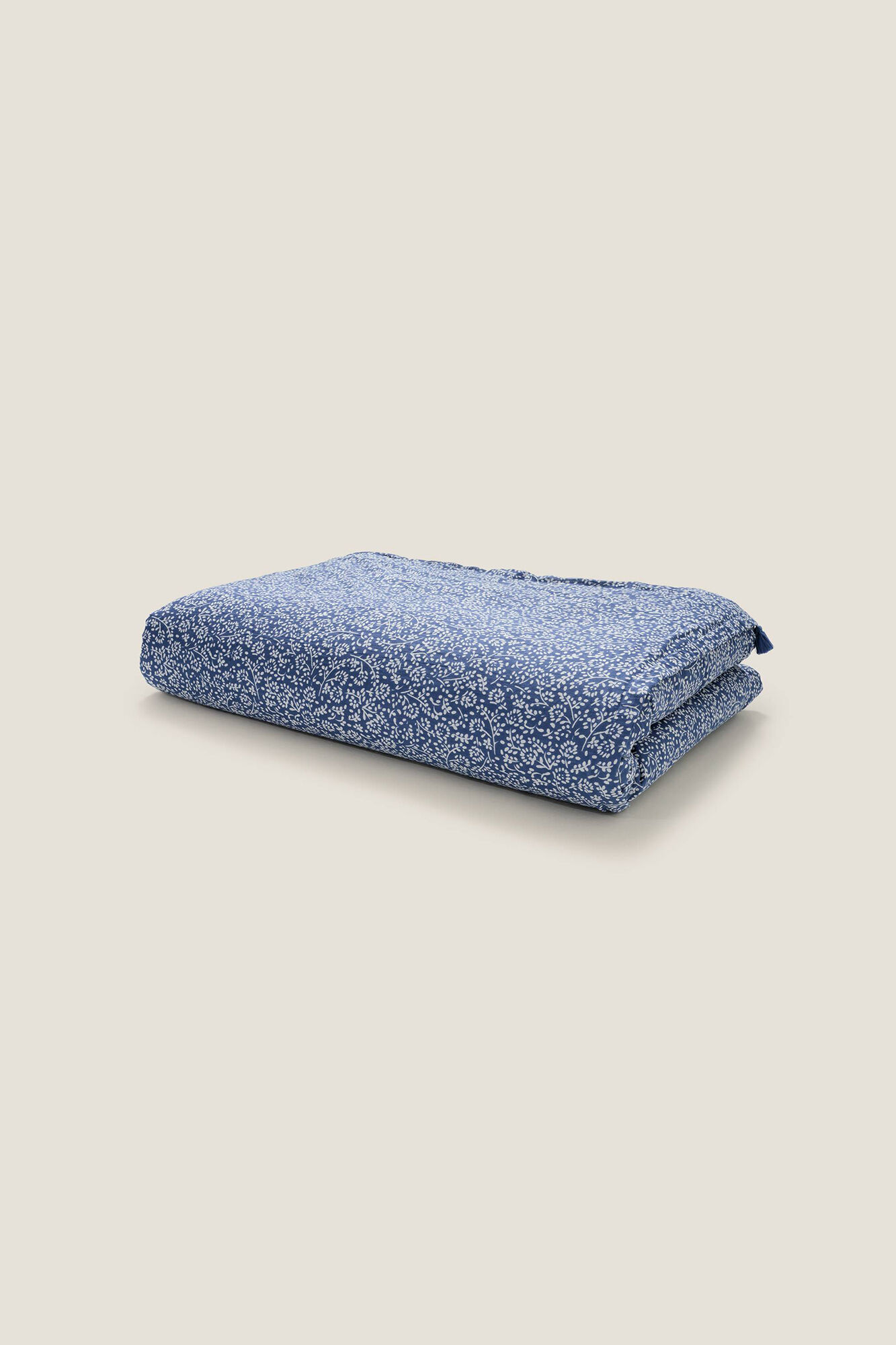 Toalha de praia com estampa de folhas - Azul