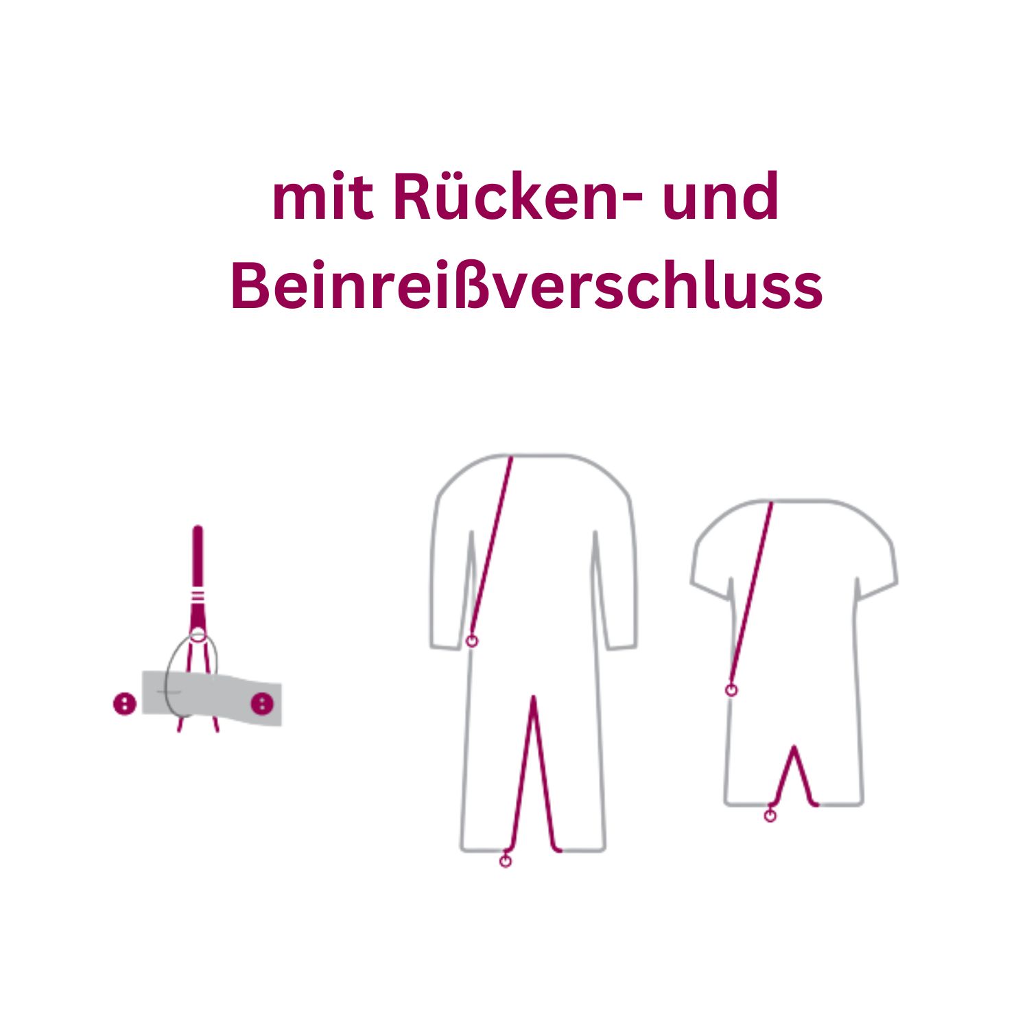 Suprima Pflegeoverall kurz 4704 Bein- und Rückenreißverschluss